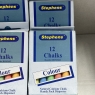 Stephens Colour Chalks Kids Arts Craft Sticks School Pack of 60 Chalks