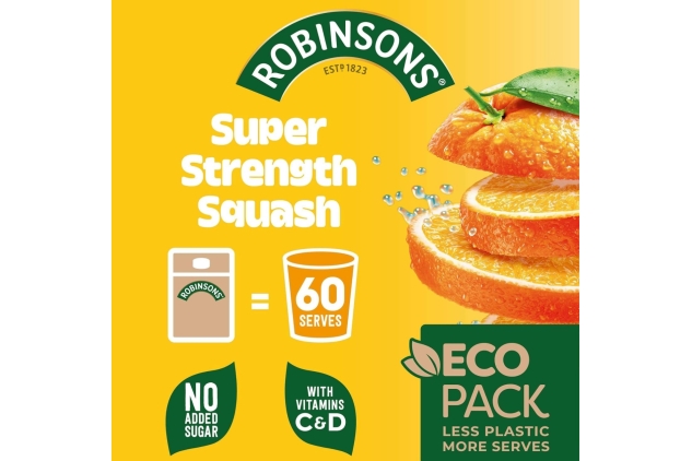 Robinsons Orange Flavour Super Strength Squash Cordial | 60 Servings, 500ml | Equivalent To 3 X 1 Litre Standard Plastic Bottles | BEST BEFORE DATE 31/05/2024