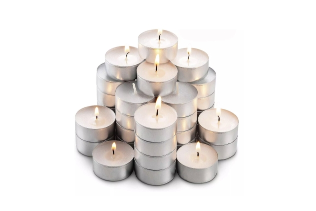 50 Tea Lights White Unscented Candles Decoration Night Light