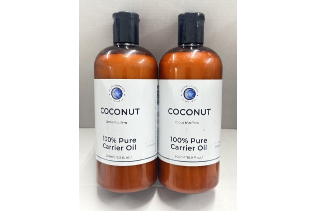 Mystic Moments | Coconut Carrier Oil - Pure & Natural Oil Perfect for Hair, Face, Nails, Aromatherapy, Massage and Oil Dilution Vegan GMO Free 2 X 500ml