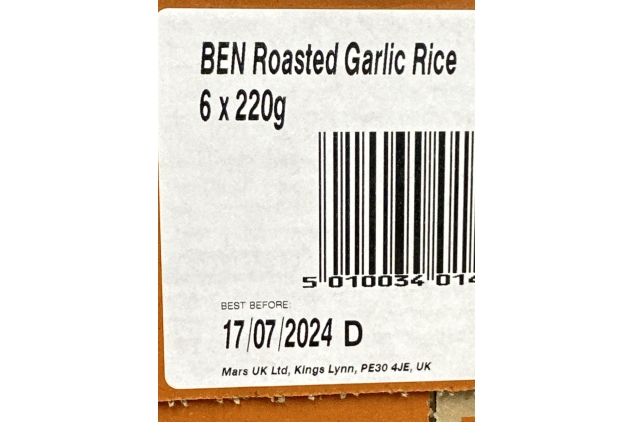 Ben's Original Microwave Rice, Roasted Garlic, 6 x 220g | Best Before Date 17/07/2024