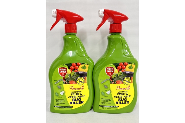 Provanto Ultimate Fruit and Vegetable Bug Killer, 1L - Fast Acting Bug Spray - 2 Weeks Protection for Fruit and Vegetable Plants - Contact Insecticide for Indoor & Outdoor Plants (Pack Of 2)