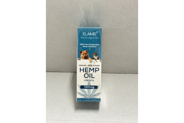 Elaimei Organic Hemo Oil For Dogs & Cats 1500mg Beef Flavour 30ml