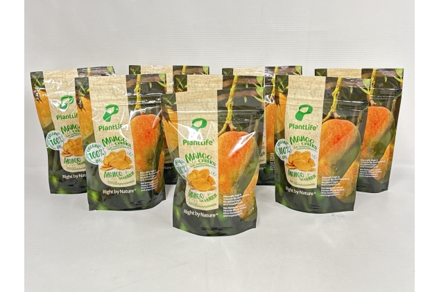 PlantLife Organic Dried Mango 8 X 95g Pouches – Raw, Sun-Dried, Natural and Untreated Mango Slices