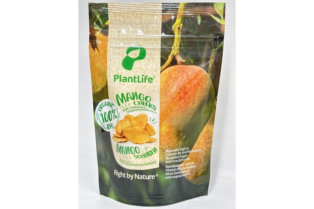 PlantLife Organic Dried Mango 8 X 95g Pouches – Raw, Sun-Dried, Natural and Untreated Mango Slices