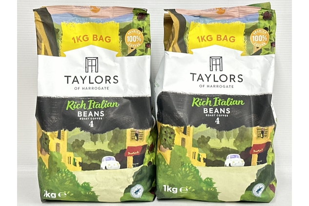 Taylors of Harrogate Rich Italian Coffee Beans, 1 kg (Pack of 2 - Total 2kg)