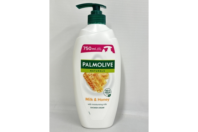 Palmolive Naturals Milk & Honey Shower Cream, 750ml Pump Bottle | 4 Pack