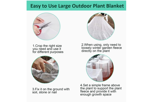 Garden Plant Fleece Frost Protection - 2m x 10m 40gsm Large Winter Outdoor Horticultural Fleece Cover & Outside Heavy Duty Thick Protector Blanket Netting Roll | Reusable Freeze Cloth