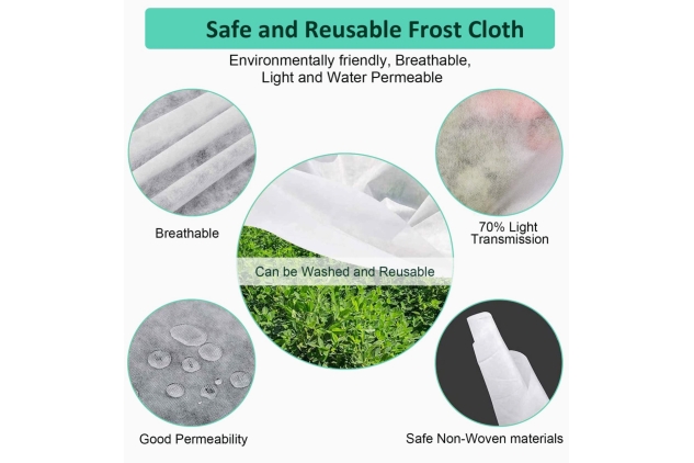 Garden Plant Fleece Frost Protection - 2m x 10m 40gsm Large Winter Outdoor Horticultural Fleece Cover & Outside Heavy Duty Thick Protector Blanket Netting Roll | Reusable Freeze Cloth