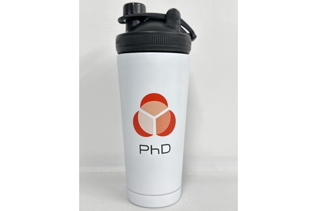 PhD Nutrition Hydro Shaker Water Flask Bottle, 750ml, Matte White Heavy Duty