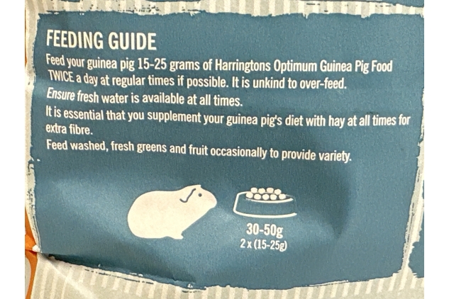 Harringtons Optimum Guinea Pig Food 2kg (Pack of 4) - Balanced, Wholesome & Tasty