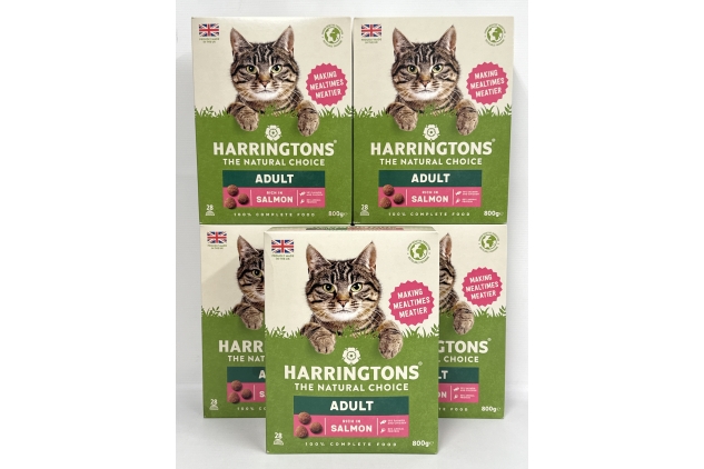 Harringtons Salmon Dry Adult Cat Food 800g (Pack Of 5) 4KG TOTAL