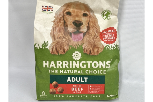 Harringtons Complete Dry Adult Dog Food Beef and Rice 1.7 kg (Pack of 4) Bulk Buy Deal