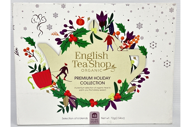 English Tea Shop Organic Premium Holiday Collection Gift Pack - 48 Tea Bags Sachets - 6 Different Flavours | BEST BEFORE DATE 17/07/2024