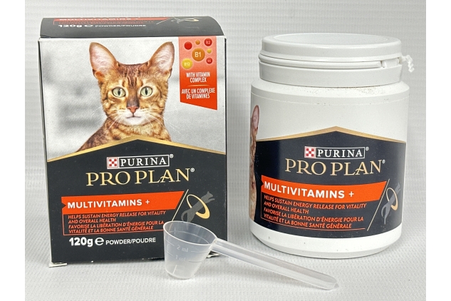 PRO PLAN Cat Multivitamins Supplement | Supports vitality, overall health| with vitamin B complex | Adult and Senior cats | Powder 120 g​ | BEST BEFORE DATE 31/05/2024