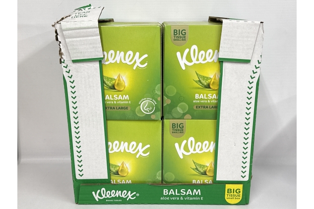 Kleenex Balsam Extra Large Tissues in 16 Compact Boxes- Balm Tissues - Protect and Soothe Your Nose When You've Got a Cold - BalmCare with Aloe Vera, Vitamin E and Calendula, 640 Tissues (16 boxes) DAMAGED PACKAGING SEE PHOTOS