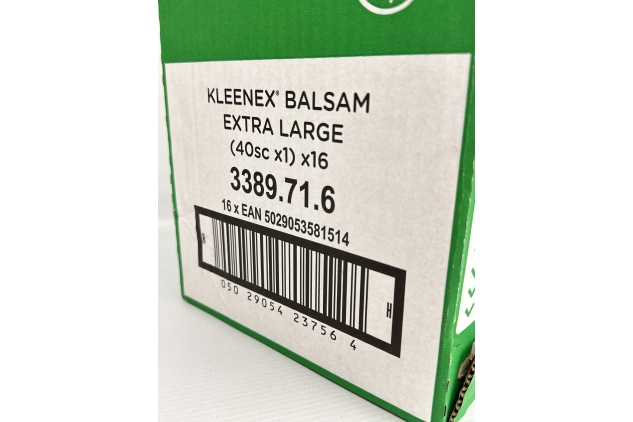 Kleenex Balsam Extra Large Tissues in 16 Compact Boxes- Balm Tissues - Protect and Soothe Your Nose When You've Got a Cold - BalmCare with Aloe Vera, Vitamin E and Calendula, 640 Tissues (16 boxes) DAMAGED PACKAGING SEE PHOTOS