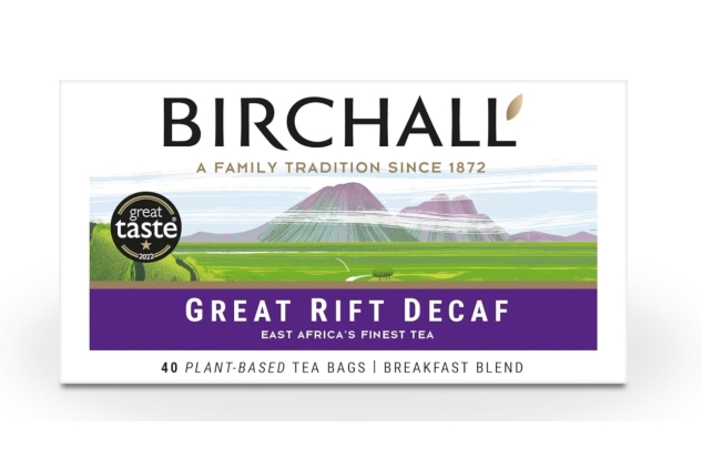 Birchall Great Rift Decaf Blend Tea Bags, English Breakfast Tea Bursting with Full Flavour, Perfect Vegan Gifts, 40 Plant-Based Everyday Tea Bags