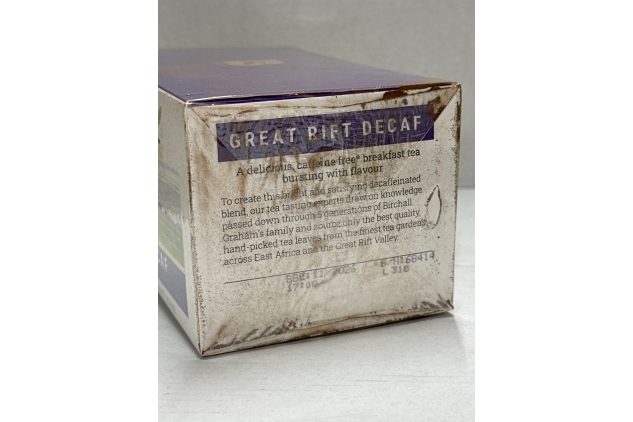 Birchall Great Rift Decaf Blend Tea Bags, English Breakfast Tea Bursting with Full Flavour, Perfect Vegan Gifts, 40 Plant-Based Everyday Tea Bags