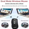 Wireless Rechargeable Bluetooth Mouse,Slim Silent Mobile Mouse 2.4G/Bluetooth 4.0 Portable Cordless Mice with USB Receiver 5 Adjustable DPI for Laptop MacBook Windows Android OS