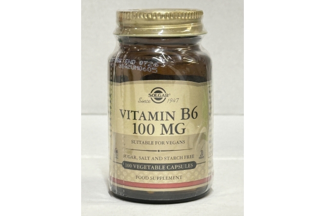 Solgar Vitamin B6 100 mg Vegetable Capsules - Pack of 100