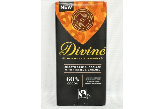 Divine Smooth Dark Chocolate With Pretzel & Caramel 60% Cocoa 15 X 90g Bars | Best Before Date 31/08/2024