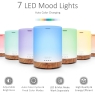 Essential Oil Diffuser 300ml Capacity, Ultrasonic Aromatherapy Scented Diffuser Humidifier for Bedroom,Baby Room,Spa with 7 LED Color Lights and Auto Shut-Off, BPA-Free- Yellow Wood Grain