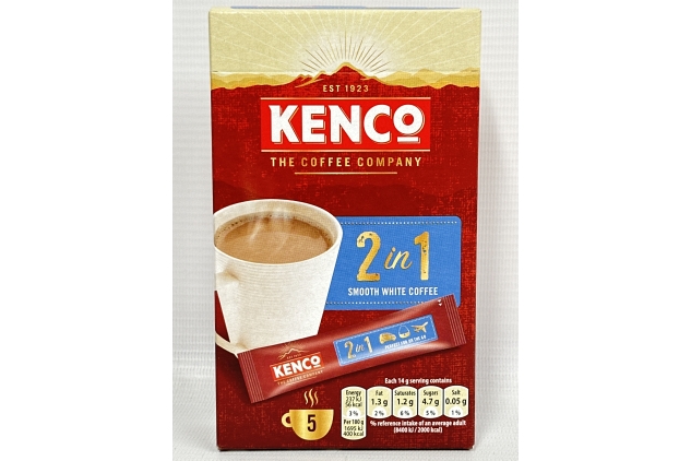 Kenco 2 in 1 Smooth White Instant Coffee Sachets | 5 Servings | Best Before Date 24/11/2023