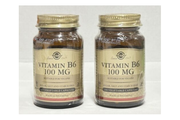 Solgar Vitamin B6 100 mg Food Supplement | 100 Vegetable Capsules (Pack Of 2)