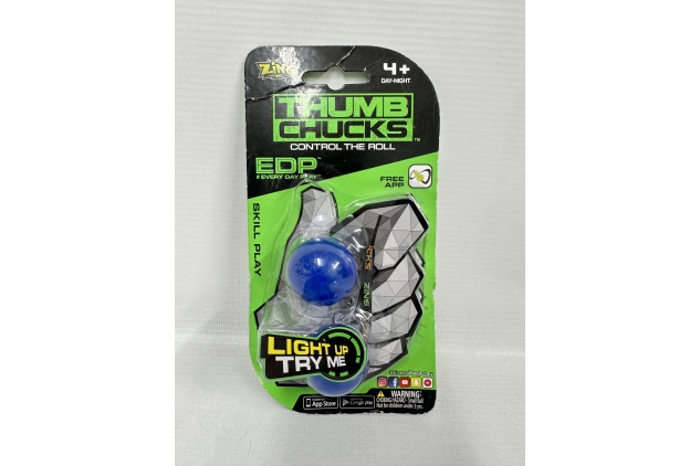 Wind Designs Zing Thumb Chucks Detachable LED Pulse Light Set Of 2 Blue