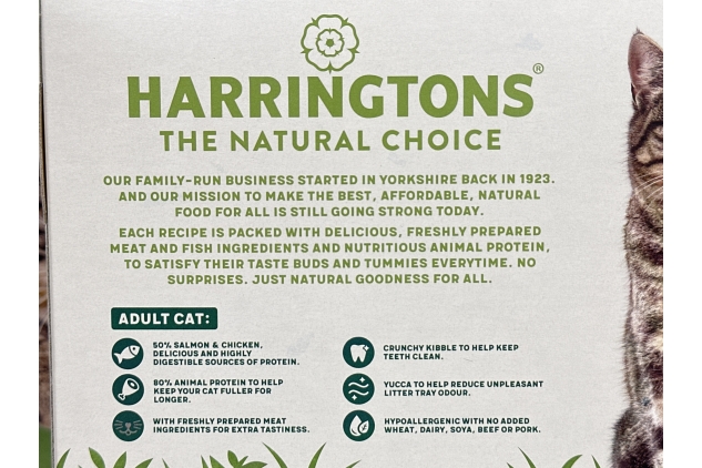 Harringtons Salmon Dry Adult Cat Food 800g | 28 Meals