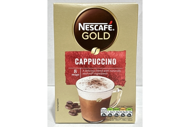 Nescafe Gold Cappuccino Instant Coffee Sachets | 8 Servings 124g | Old Recipe & Packaging