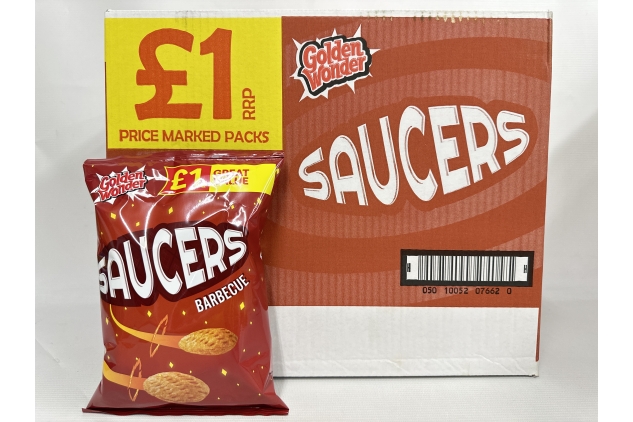 Golden Wonder Saucers Barbecue Flavour Snacks 18 X 40g