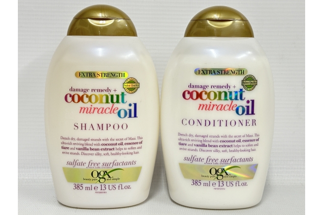 OGX Coconut Miracle Oil Set with Shampoo 385ml, Conditioner 385ml, Hair Mask 168g and Oil 100ml