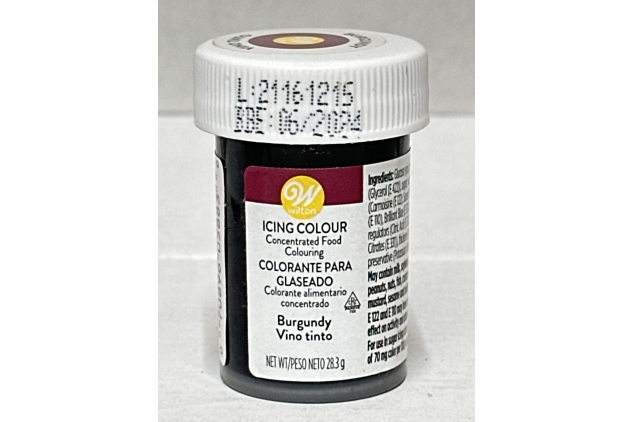 Wilton Burgundy Gel Icing Colour, 28.3 g | BEST BEFORE DATE 30/06/2024