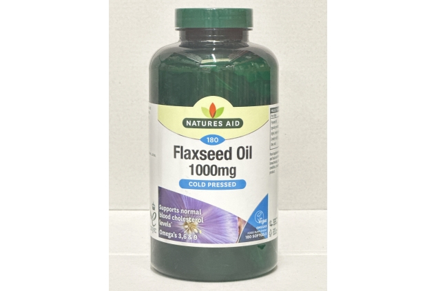 Flaxseed Oil 1000mg Cold Pressed | 180 Capsules | BEST BEFORE DATE 30/09/2023