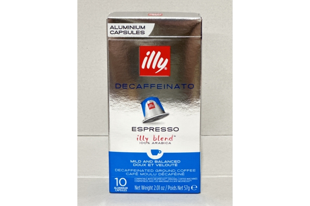 Illy Coffee Nespresso Compatible Capsules, Decaffeinato | 10 Coffee Capsules | Best Before Date 16/07/2024