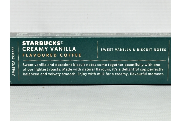 STARBUCKS Creamy Vanilla Flavoured Coffee by Nespresso, Blonde Roast, 10 Coffee Capsules