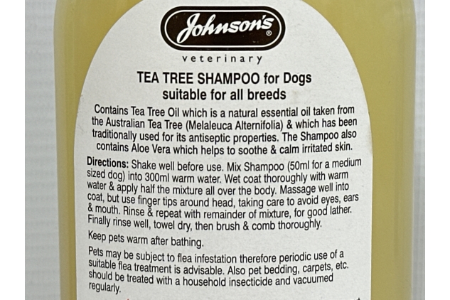 Johnsons Tea Tree Soothing Shampoo for Dogs 400ml | Pack Of 3