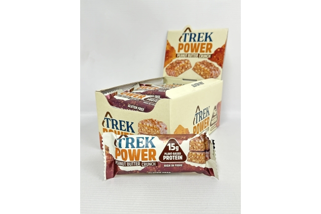 TREK Protein Power Bar Peanut Butter Crunch - Plant Based - Gluten Free - Vegan Snack - 55g X 16 Bars | BBE 19/09/2024