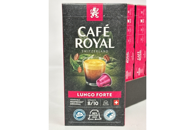 Cafe Royal Lungo Forte 100 Capsules for Nespresso Coffee Machine - 8/10 Intensity - UTZ certified Aluminum Coffee Capsules | Best Before Date 31/08/2024