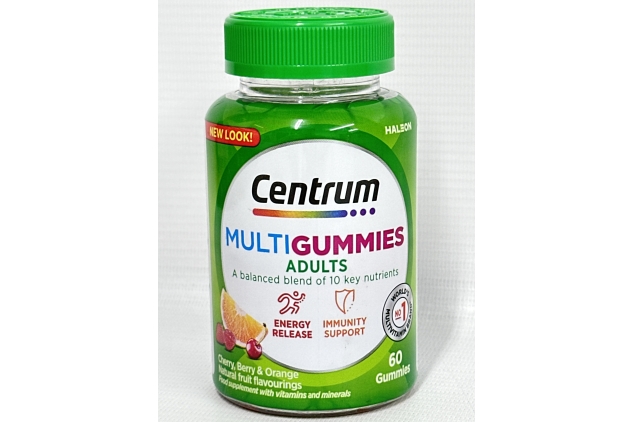 Centrum MultiGummies, Multivitamin Gummies for Men and Women, 60 Gummies, Vitamins with Essential Vitamin C, D, B12 and Berry & Orange Natural Fruit Flavouring