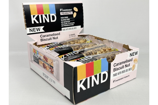 KIND Bars, Gluten Free Snack Bars, Caramalised Biscuit Nut, High Fibre, 12 X 40g