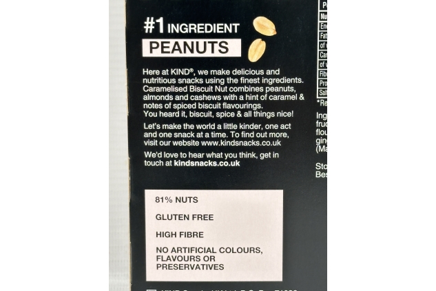 KIND Bars, Gluten Free Snack Bars, Caramalised Biscuit Nut, High Fibre, 12 X 40g