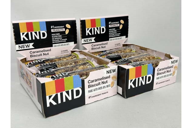 KIND Bars, Gluten Free Snack Bars, Caramelised Biscuit Nut, High Fibre, Healthy Snack, Multipack 24 X 40g | best before date 12/09/2024