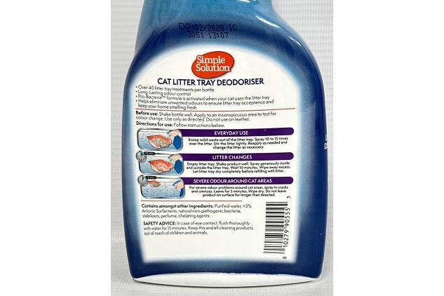 Simple Solution Cat Litter Odour Eliminator with enzymatic cleaning, 500 ml