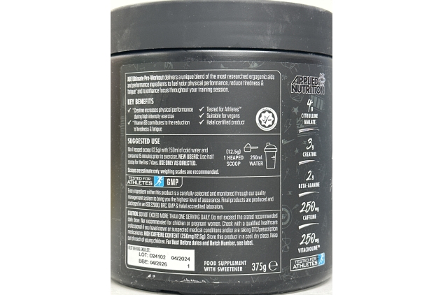 Applied Nutrition ABE Pre Workout - All Black Everything Pre Workout Powder, Energy & Physical Performance with Citrulline, Creatine, Beta Alanine (375g - 30 Servings) (Tropical)