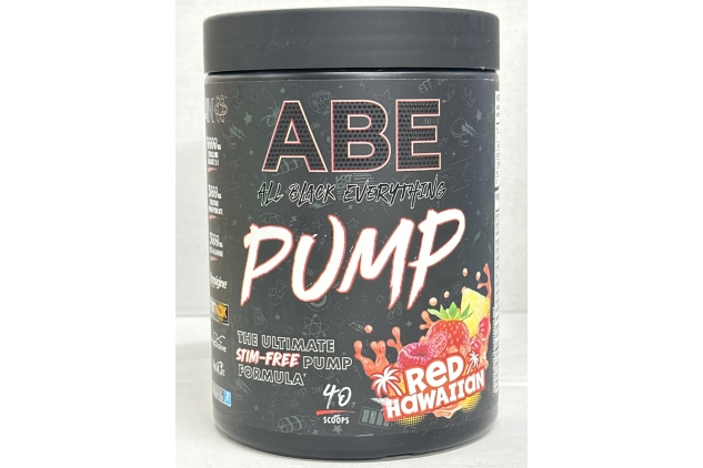 Applied Nutrition ABE Pump Pre Workout - All Black Everything Stim Free Pump Pre Workout Powder | Pump, Energy & Strength with Citrulline, Creatine, Beta-Alanine (500g - 40 Servings) (Red Hawaiian)