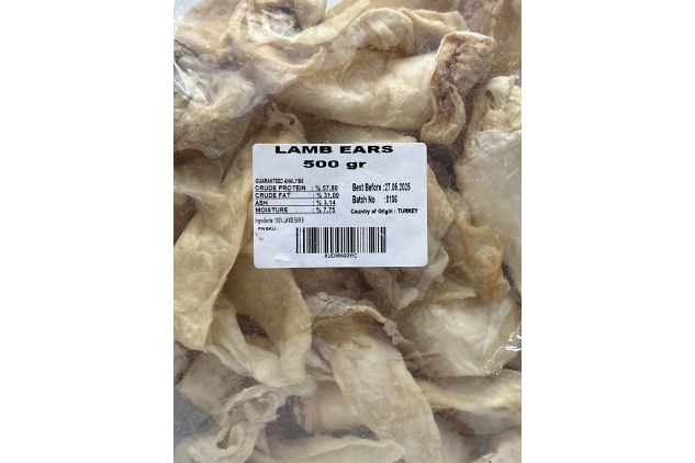 Lamb Ears No Hair Natural Dog Treat Chews | 500g Bag