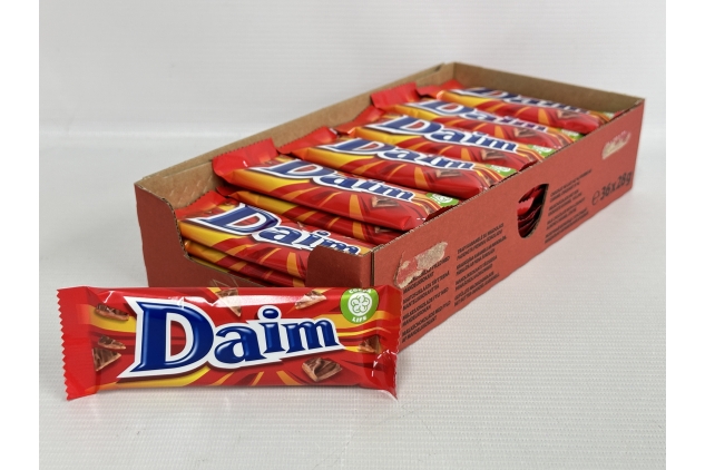 Daim Bar 28 g (Pack of 36) Bulk Buy | Crunchy Almond Caramel & Milk Chocolate